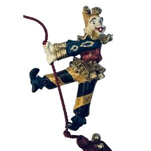 Vintage Katherine Collection Clown Jester Pom Hat Tassel Bells 4" Ornament
